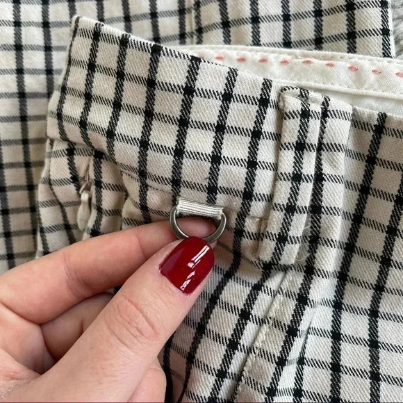 Anthropologie Essential Slim Pants Black White Pleated Classic Stretch - Picture 8 of 11